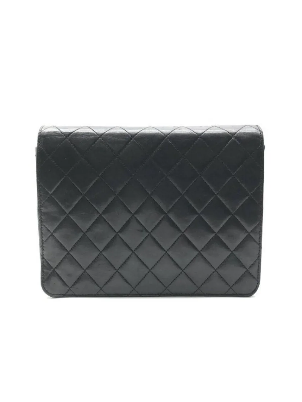 Chanel Quilted CC Logo Chain Shoulder Bag Push Lock Lambskin
